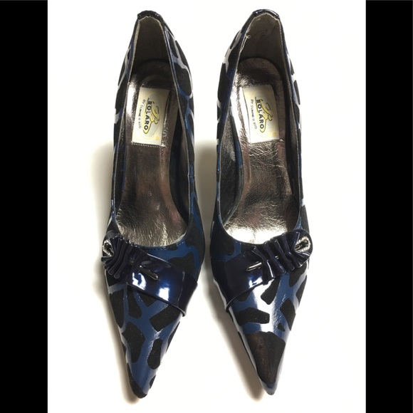Bolaro Shoes - Women’s Bolaro  Blue and Black Heels Size 7.5
